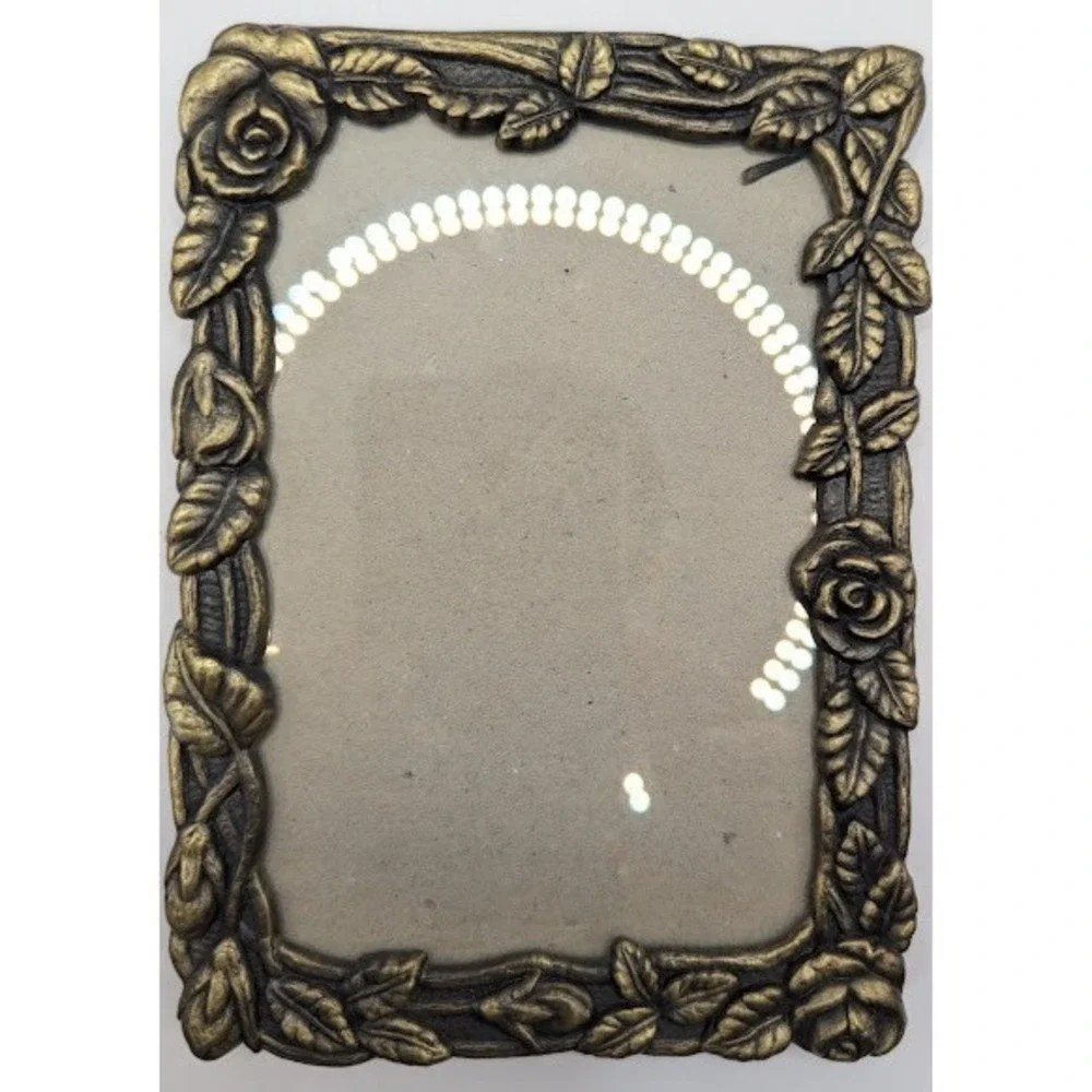 Weston Gallery Vintage Ornate Gold Rose Flower Brass Picture Frame Tabletop